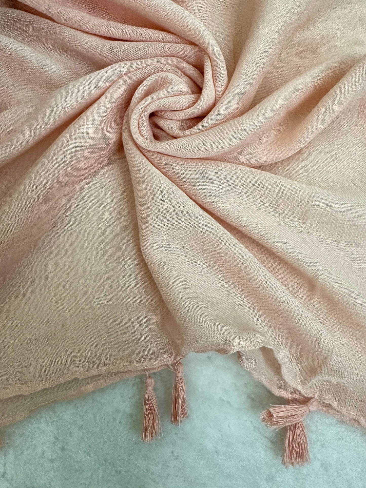 Peach - Tassels Hijab