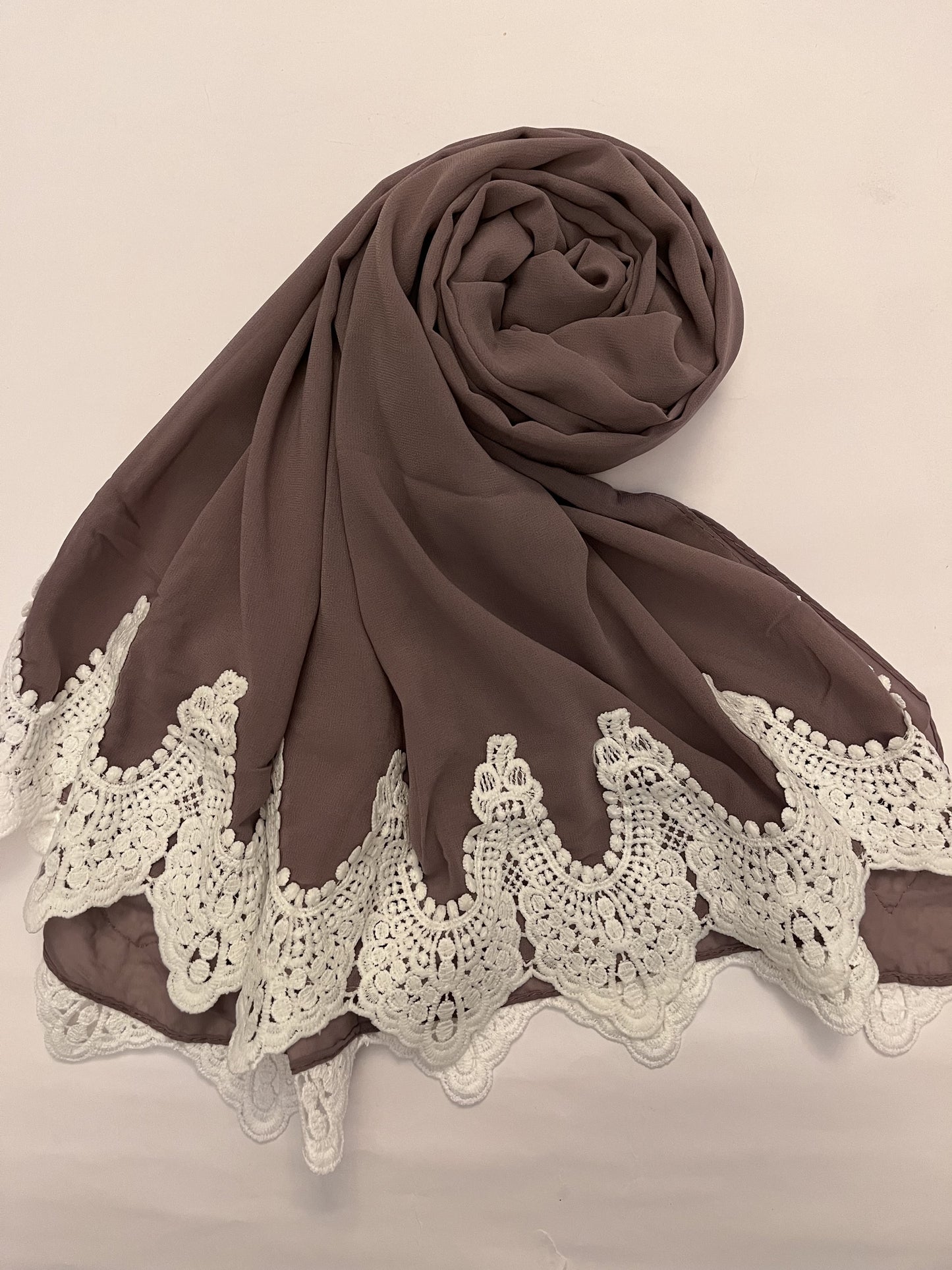 Mauve - Lace Edge Hijab
