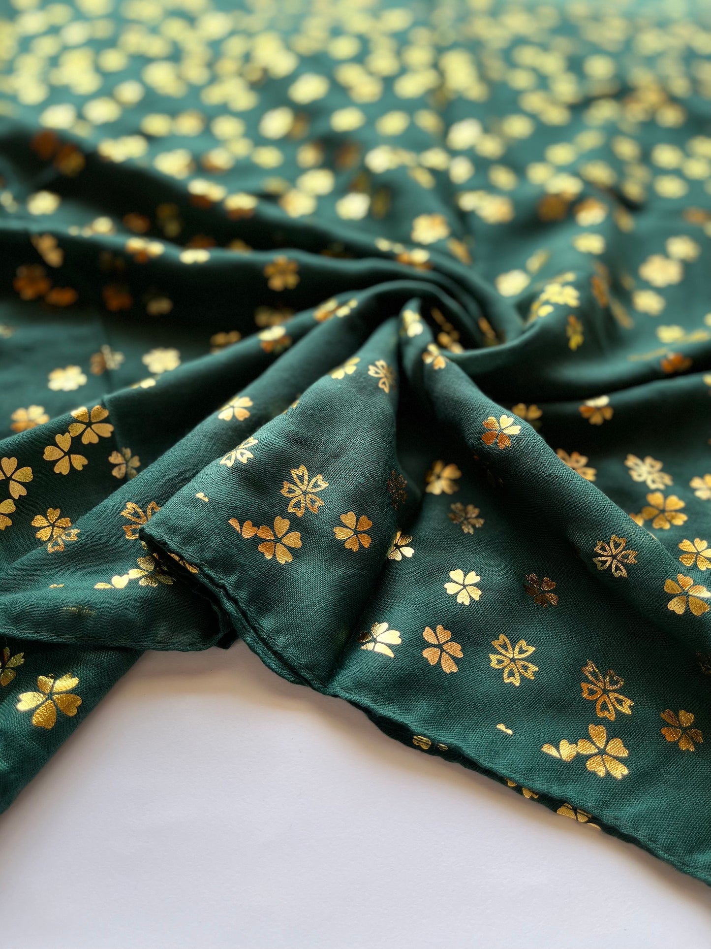 Emerald Green - Floral Imprints Hijab