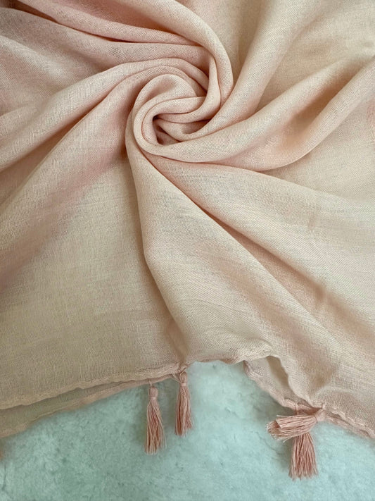 Peach - Tassels Hijab