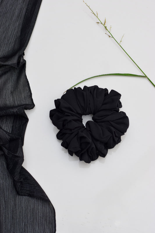 Black - Chiffon Scrunchie