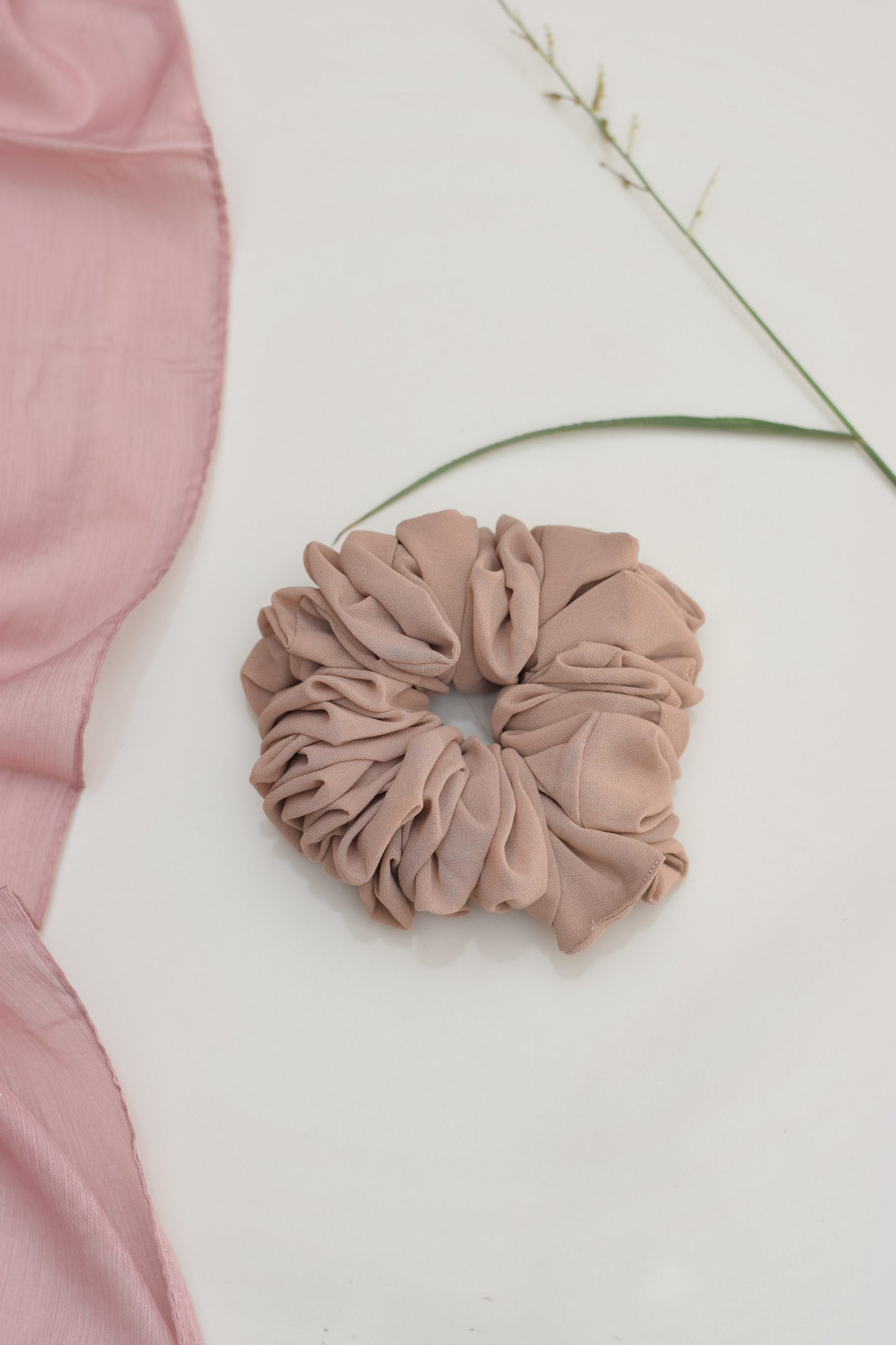 Tan - Chiffon Scrunchie