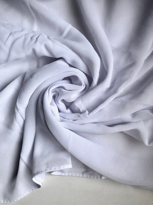 Pure White - Premium Chiffon