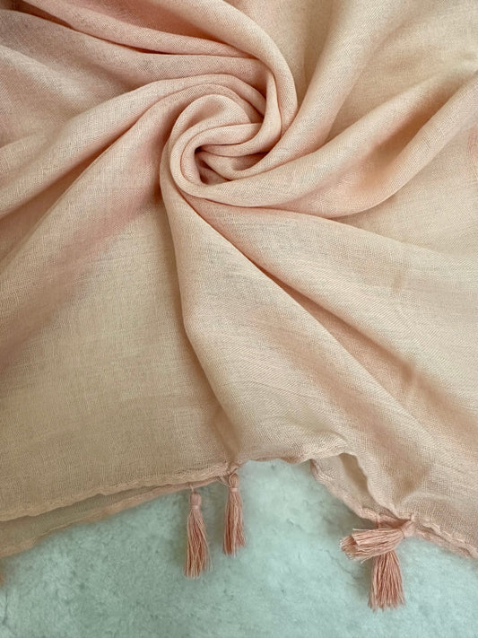 Pale Peach - Tassels Hijab