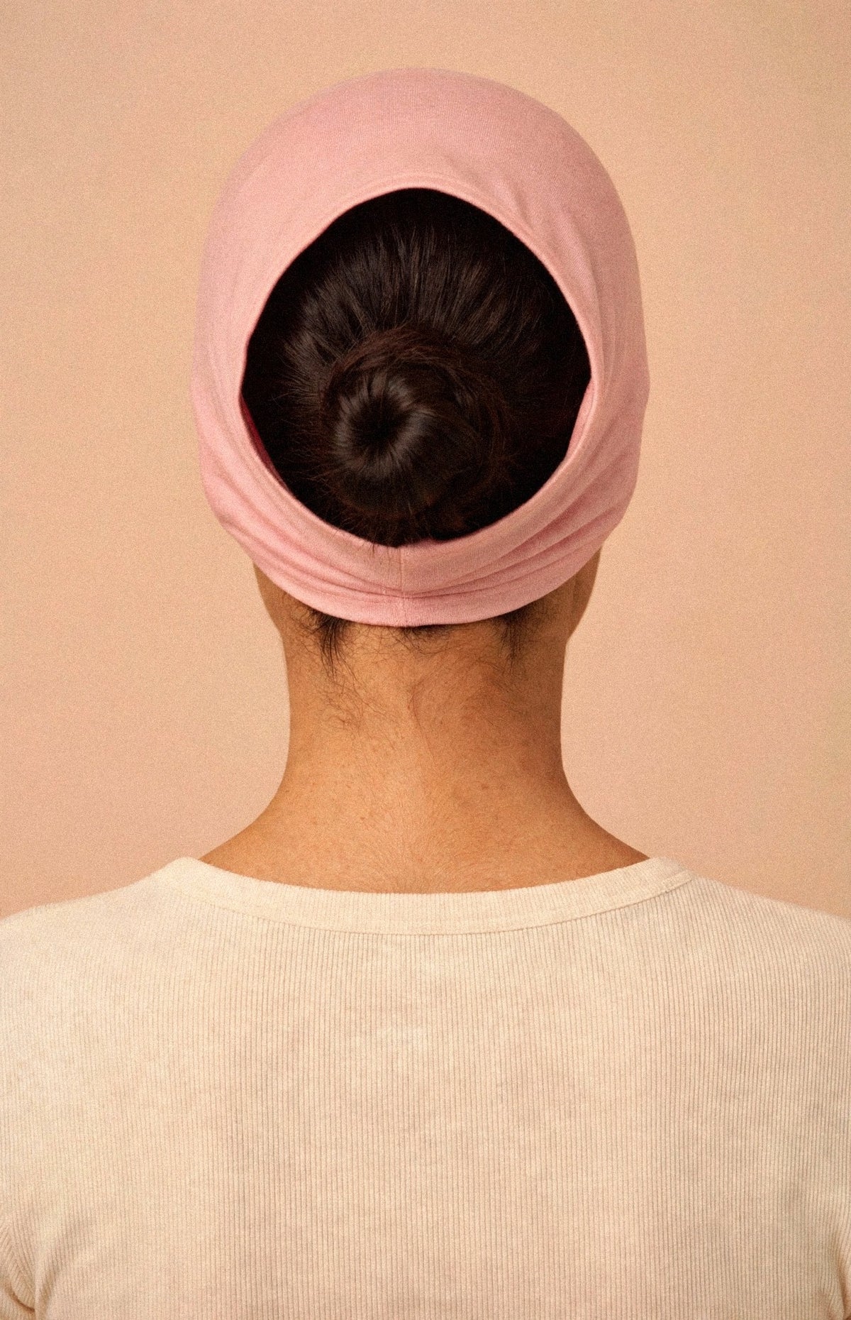 Blush - Barely On Underscarf worn by a model — back view
