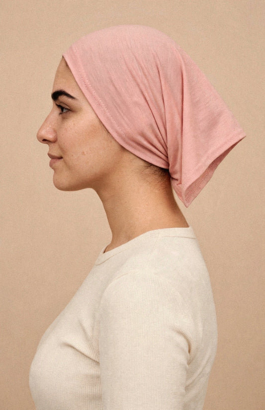 Blush - Barely On Underscarf worn by a model — side view