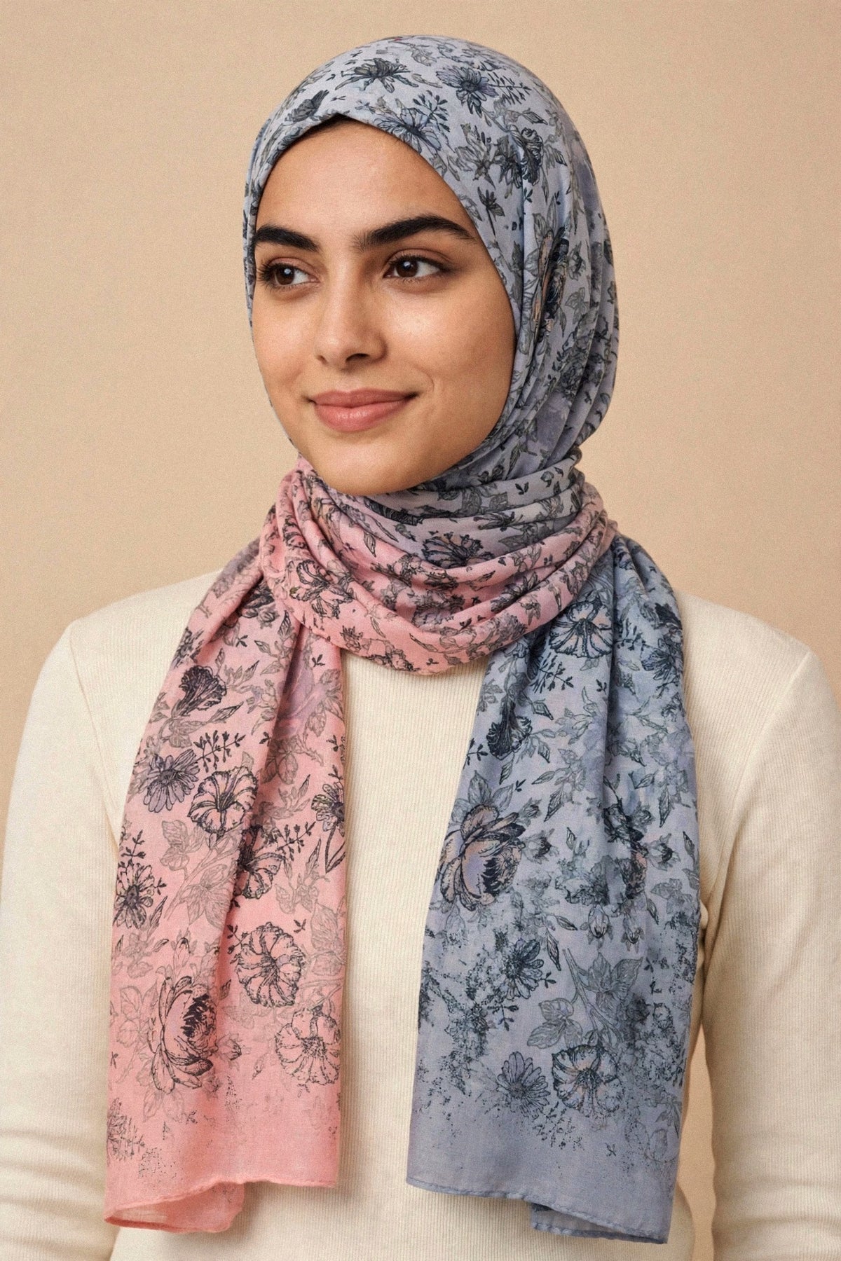 Model wearing the Hawaii Sunset - Printed Era Hijab