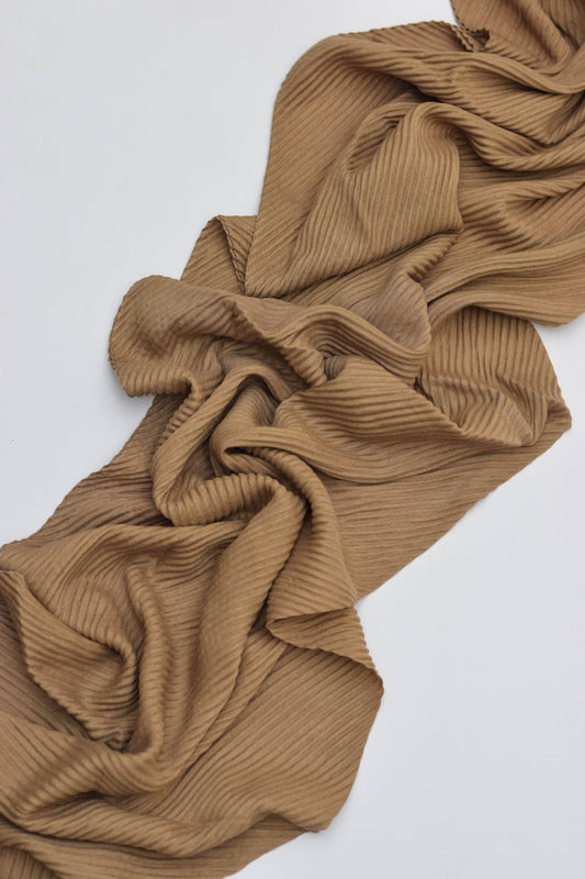 Camel - Pleated Hijab