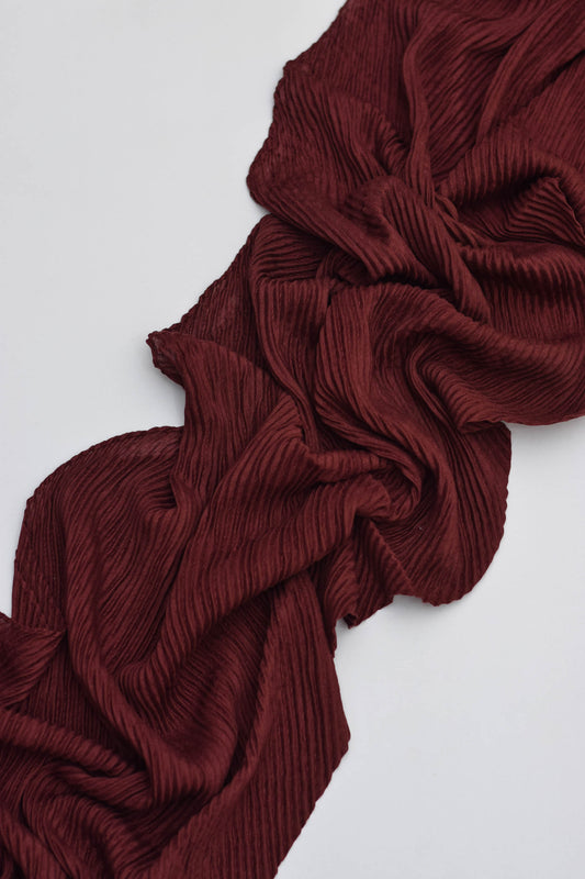 Burgundy - Pleated Hijab