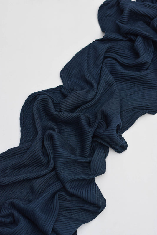 Navy Blue - Pleated Hijab