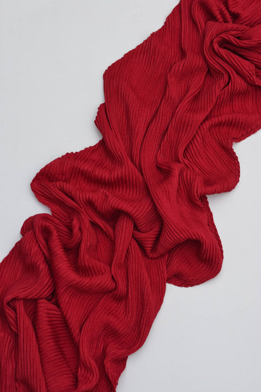 Crimson - Pleated Hijab