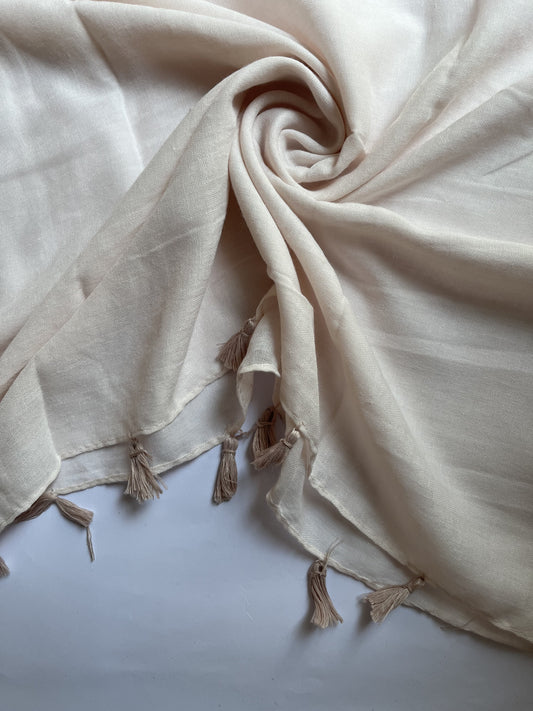 Off white - Tassels Hijab