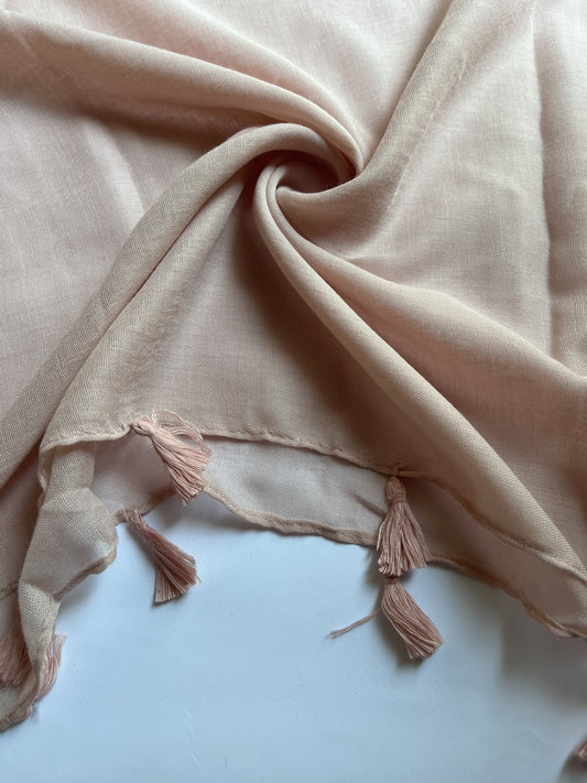 Cream Nude - Tassels Hijab