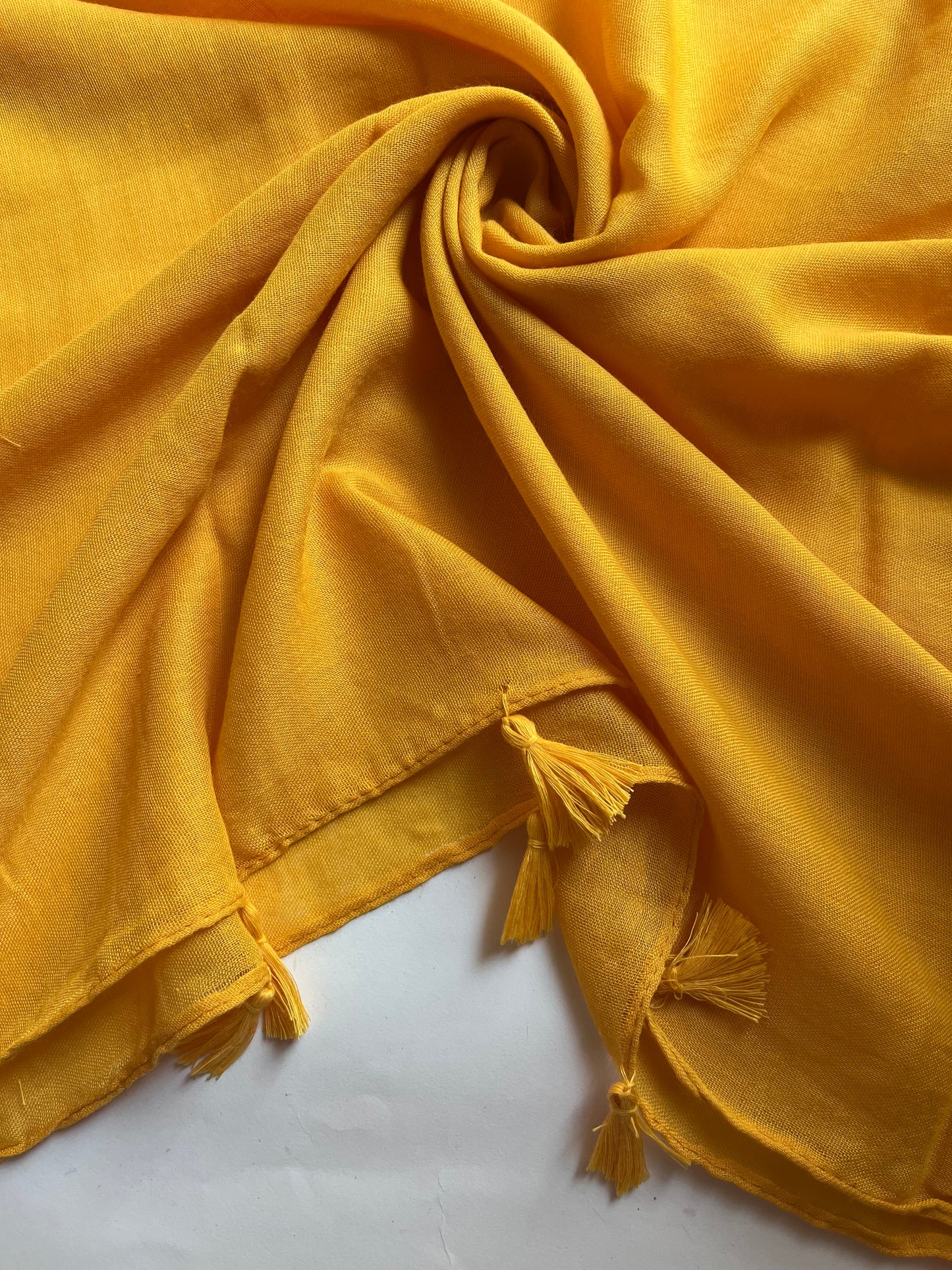 Mustard - Tassels Hijab