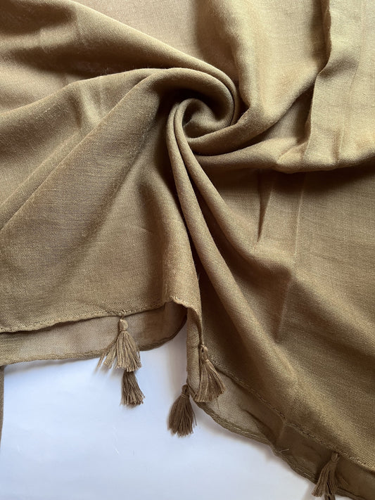 Camel Beige - Tassels Hijab