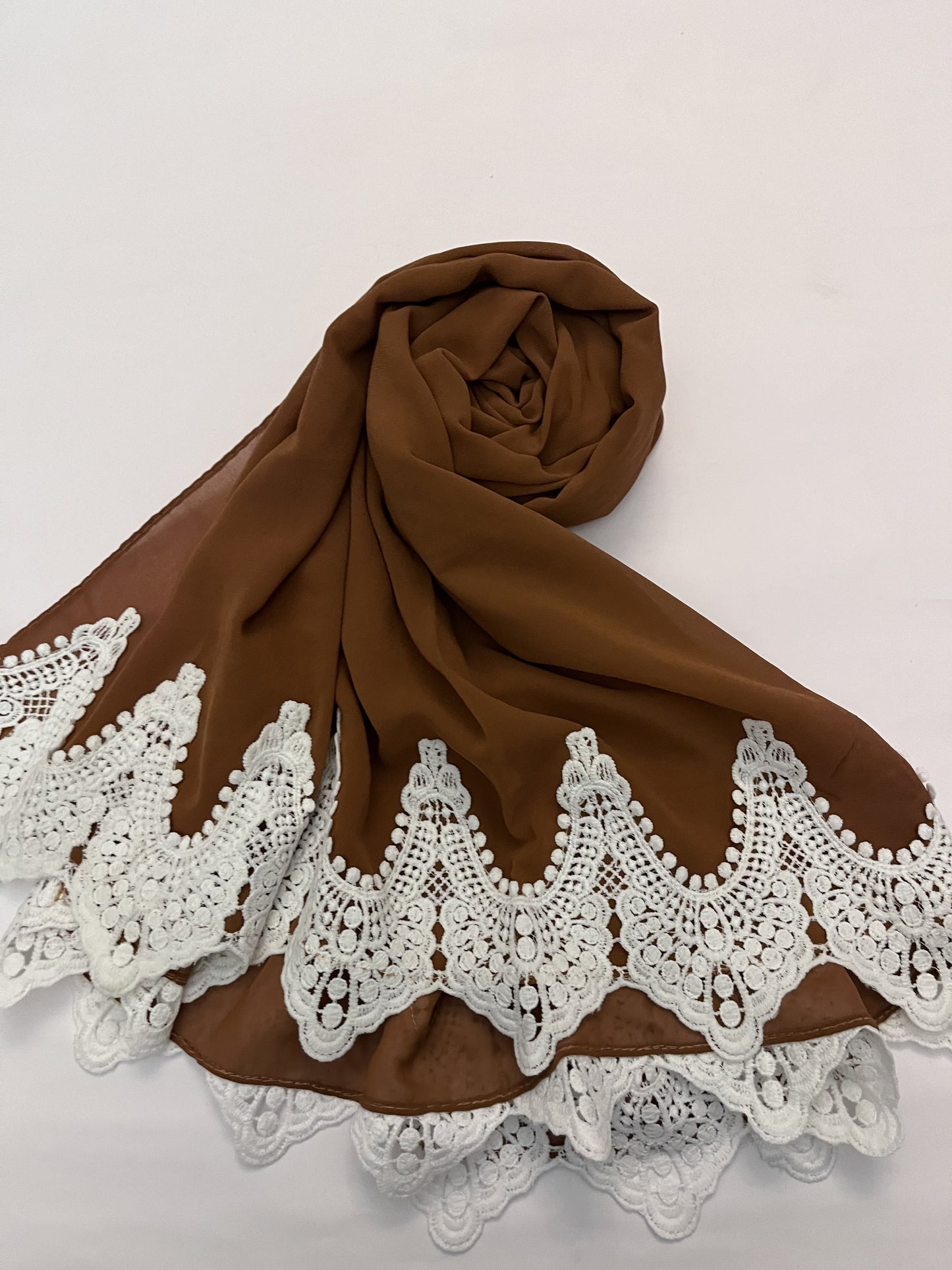 Camel - Lace Edge Hijab