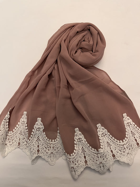 Pale Pink - Lace Edge Hijab