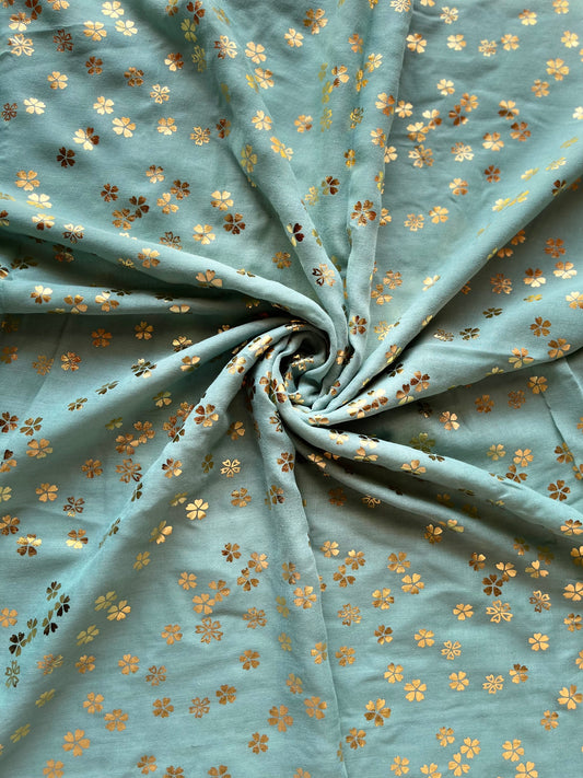 Mint - Floral Imprints Hijab