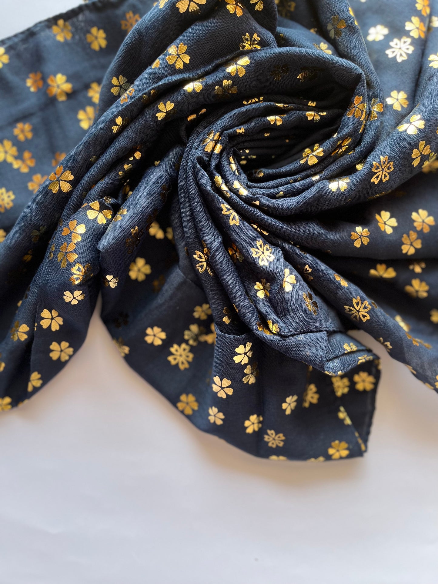 Midnight Navy - Floral Imprints Hijab